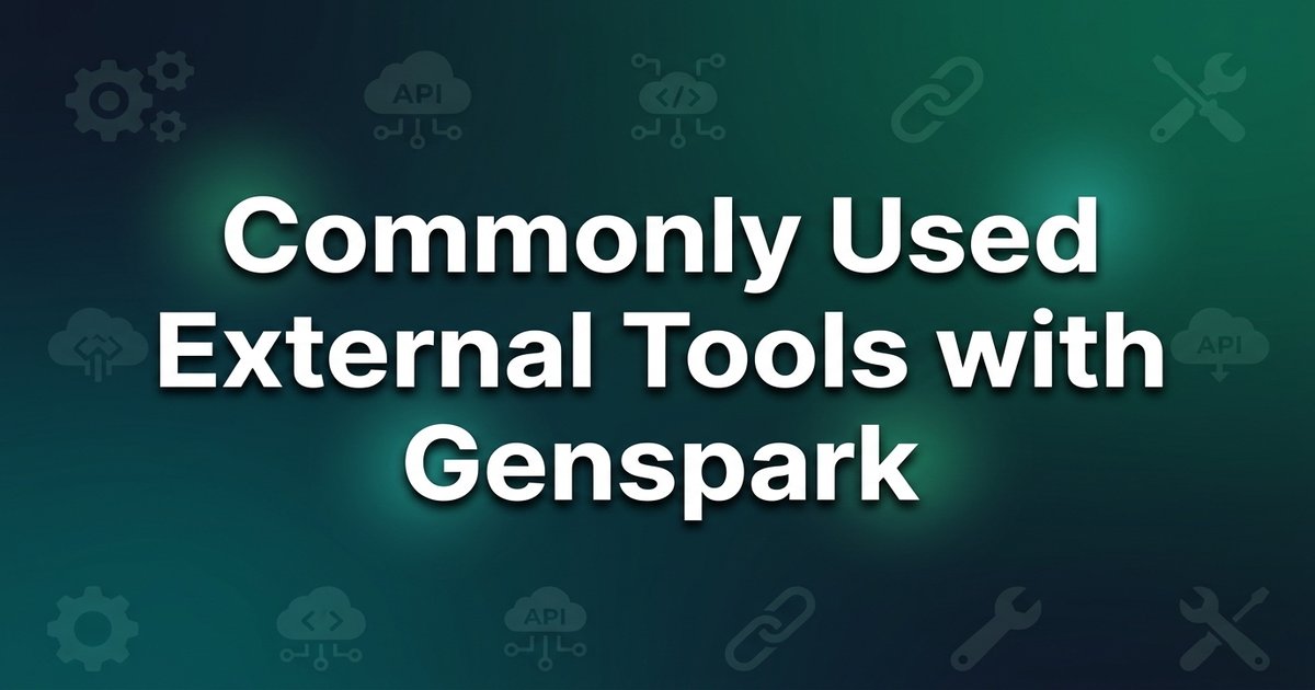 Commonly Used External Tools in Genspark