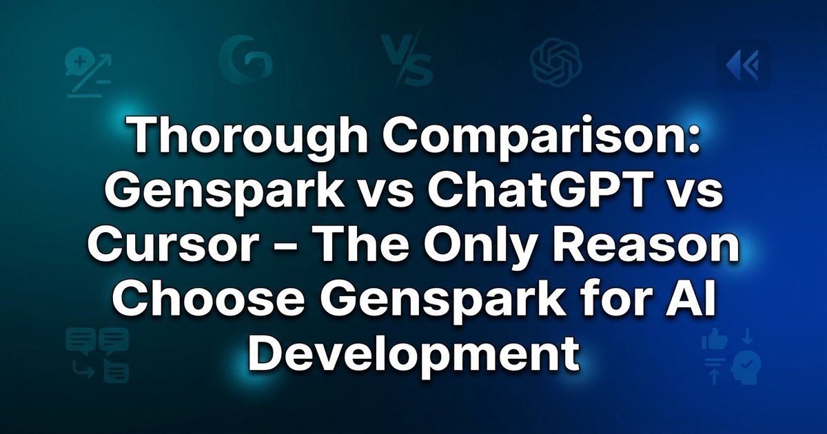 Genspark vs ChatGPT vs Cursor: Why Developers Should Choose Genspark