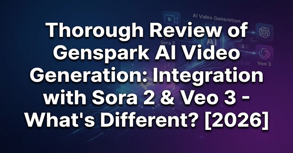 Genspark's AI Video Generation: A Comprehensive Review – How It Differs from Sora 2 and Veo 3 Integration [2026 Edition]
