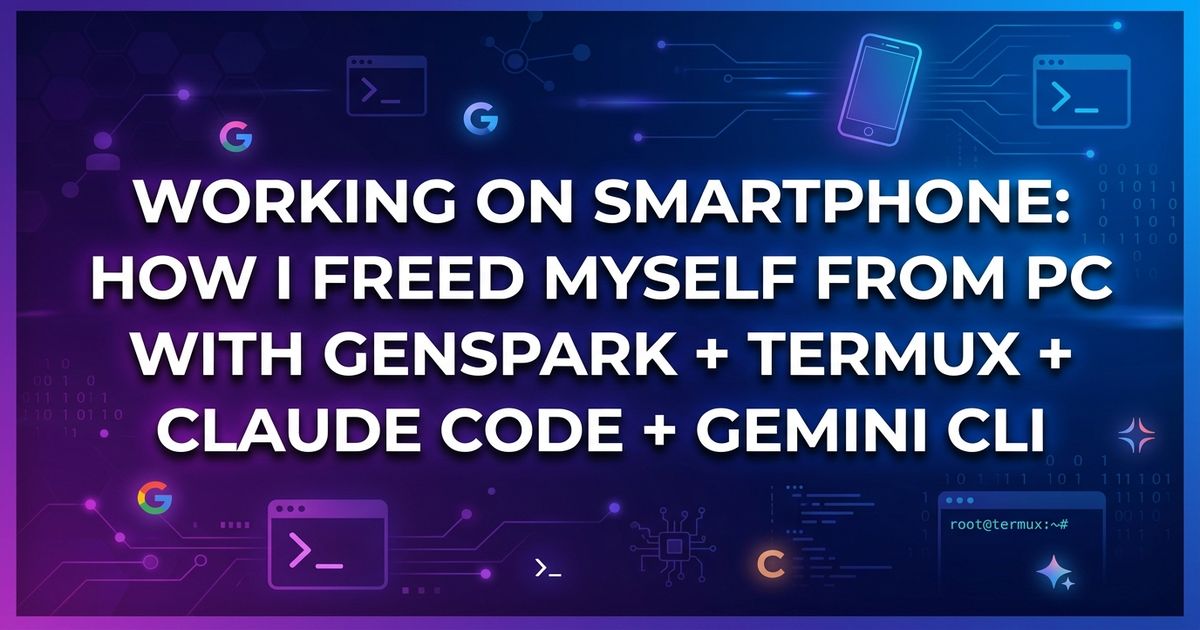 Working on a Smartphone: How I Broke Free from My PC with GenSpark + Termux + Claude Code + Gemini CLI